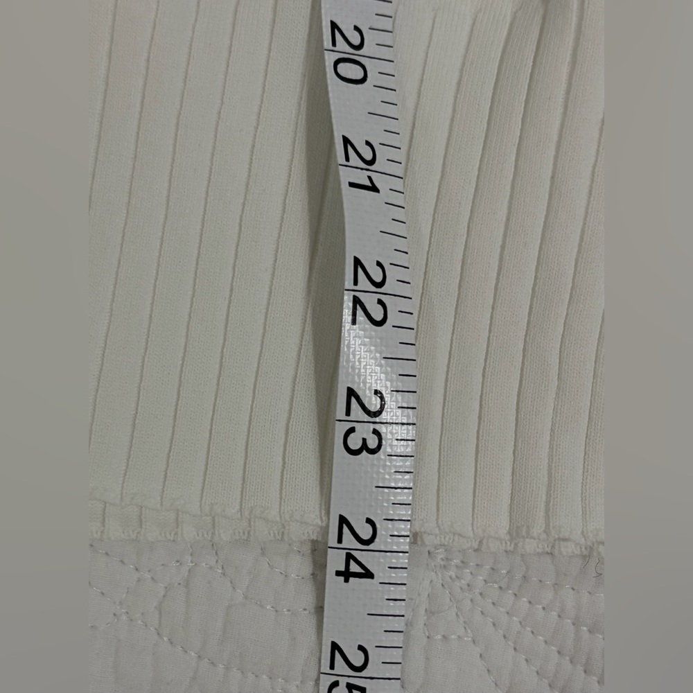 Alzza Women's White Cardigan Sweater with Brown Trim - Picture 7 of 8